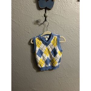 The Childrens Place Boys Argylle Sweater‎ Vest Size 12 Months